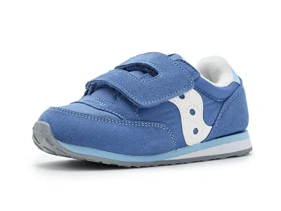 Saucony Jazz Hook Loop Sneaker (toddler/little Kid) Kid's Shoes Blue 2 : 7 Toddler M, Rubber/suede/textile In Multi