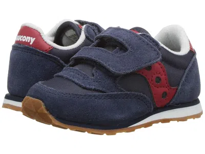 Saucony Jazz Hook Loop Sneaker (toddler/little Kid) Kids Shoes Navy/red : 4.5 Toddler W, Suede/textile In Blue