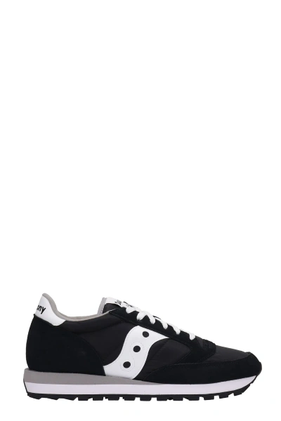 Saucony Jazz Original Sneakers In Black Suede And Fabric In Blk/wht