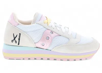 Pre-owned Saucony Jazz Triple Highlights (women's) Sneakers In White/pink In Multi