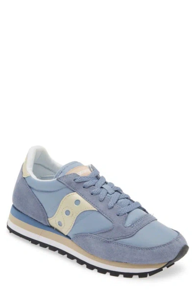 Saucony Jazz Triple Trainer In Light Blue/ Gold
