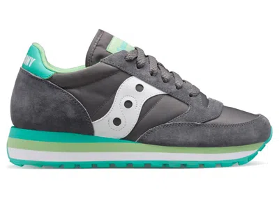 Pre-owned Saucony Jazz Triple (women's) Sneakers In Grey/mint