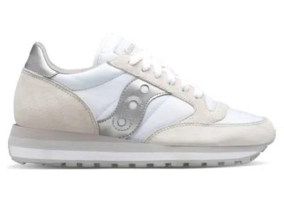 Pre-owned Saucony Jazz Triple (women's) Sneakers In White/silver