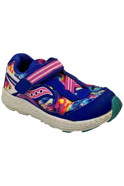 Saucony Kids' Junior Girl's Ride 10 Shoe In Blue/swirl In Multi