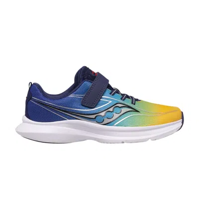Pre-owned Saucony Kinvara 13 A/c Big Kid 'blue Yellow' | Kid's Size 1.5