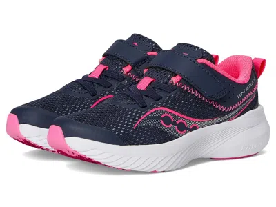 Saucony Kinvara 14 A/c Sneakers (little Kid/big Kid) Kid's Shoes Pink/navy : 11.5 Little Kid M In Multi