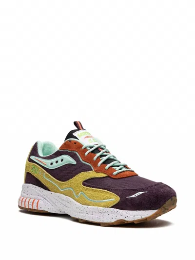 Saucony Men's 3d Grid Hurricane Trailian Low Top Sneakers In Brown/mustard In Multi