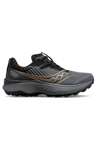 Saucony Men's Endorphin Edge Trail Running Shoes In Black/gold