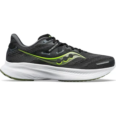 SAUCONY MEN'S GUIDE 16 RUNNING SHOES IN BLACK/GLADE