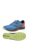 SAUCONY MEN'S PEREGRINE 11 REVERIE TRAIL SHOES - MEDIUM WIDTH IN ROYAL/SPACE/FIRE