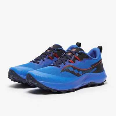Saucony Men's Peregrine 14 Running Shoes In Cobalt/black In Multi