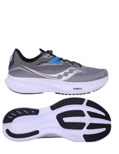 Saucony Men's Ride 15 Running Shoes In Alloy/topaz In White