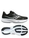 SAUCONY MEN'S RIDE 16 RUNNING SHOES IN BLACK/WHITE