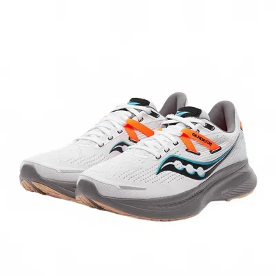 Saucony Men's Ride 16 Running Shoes In White/gravel
