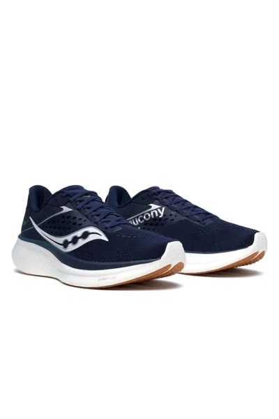 Saucony Men's Ride 17 Shoes In Navy/gum Marine