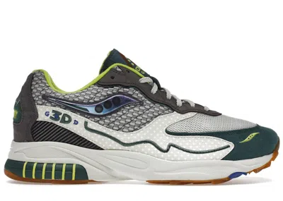 Pre-owned Saucony Men's  3d Grid Hurricane Bodega Sneakers In Beige/grey/green