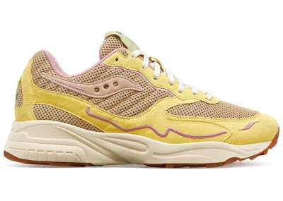 Pre-owned Saucony Men's  3d Grid Hurricane Mushroom Sneakers In Tan/yellow In Multi