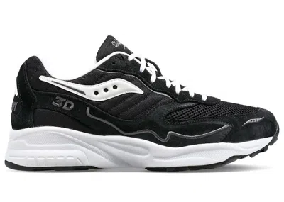 Pre-owned Saucony Men's  3d Grid Hurricane Sneakers In Black/white