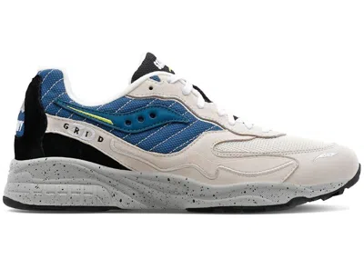 Pre-owned Saucony Men's  3d Grid Hurricane Sneakers In Cream/blue