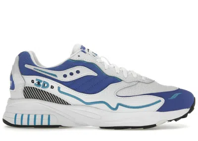 Pre-owned Saucony Men's  3d Grid Hurricane Sneakers In White/royal