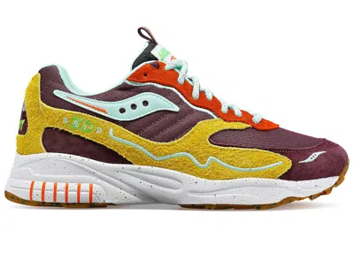 Pre-owned Saucony Men's  3d Grid Hurricane Trailian Sneakers In Brown/mustard In Multi