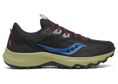 Pre-owned Saucony Men's  Aura Tr Sneakers In Black/hemlock