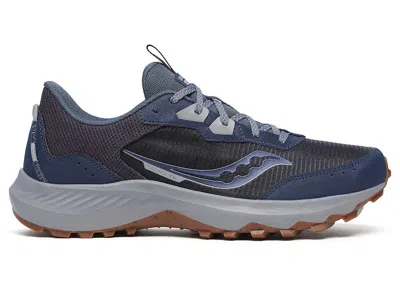 Pre-owned Saucony Men's  Aura Tr Sneakers In Navy Blue/gum In Multi
