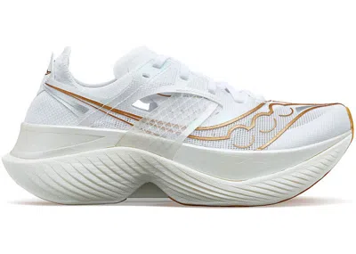 Pre-owned Saucony Men's  Endorphin Elite Sneakers In White/gold
