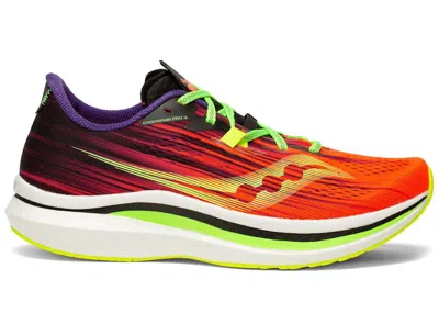 Pre-owned Saucony Men's  Endorphin Pro 2 Vizipro Sneakers In Red/volt/black In Multi