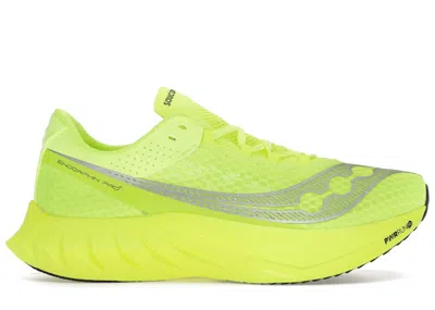 Pre-owned Saucony Men's  Endorphin Pro 4 Sneakers In Citron/silver