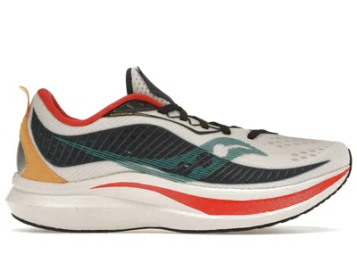 Pre-owned Saucony Men's  Endorphin Speed 2 Changing Tides Sneakers In White/blue/orange