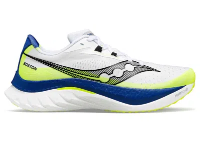 Pre-owned Saucony Men's  Endorphin Speed 4 Boston Sneakers In White/blue