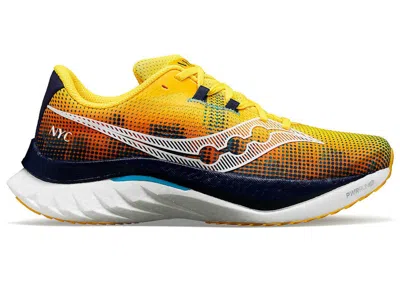 Pre-owned Saucony Men's  Endorphin Speed 4 Nyc Sneakers In Vizigold/navy Blue