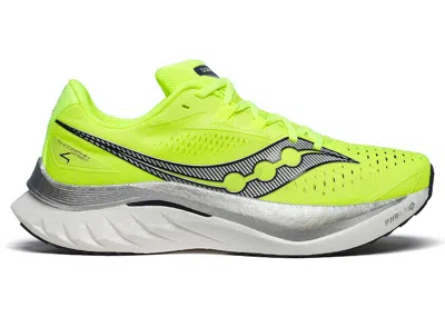 Pre-owned Saucony Men's  Endorphin Speed 4 Sneakers In Citron/navy Blue