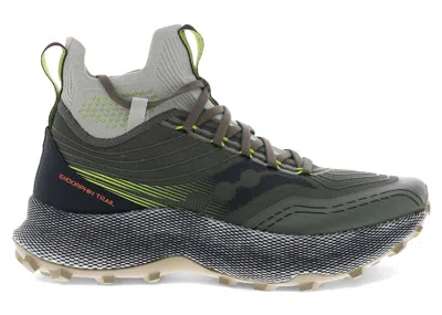 Pre-owned Saucony Men's  Endorphin Trail Mid Sneakers In Olive/black