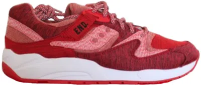 Pre-owned Saucony Men's  Grid 9000 End Noise Sneakers In Red/white In Multi