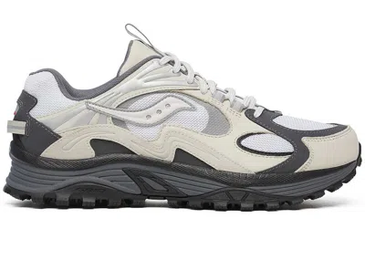 Pre-owned Saucony Men's  Grid Aura X Grey Pack Sneakers In White/silver