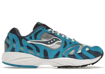 Pre-owned Saucony Men's  Grid Azura 2000 Sneakers In Denim/capri/white