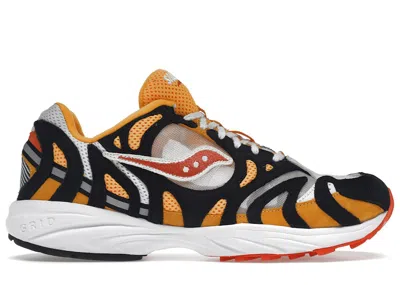 Pre-owned Saucony Men's  Grid Azura 2000 Sneakers In White/orange/black In Multi