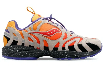 Pre-owned Saucony Men's  Grid Azura Astrotrail Pack Fire Sneakers In Taupe/orange/black In Multi