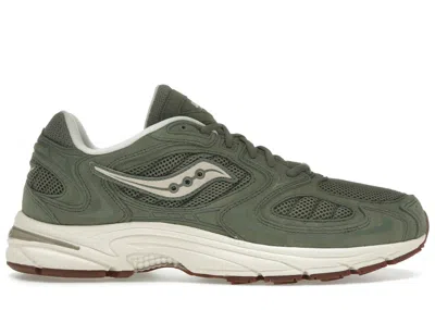Pre-owned Saucony Men's  Grid Jazz 9 Suede Pack Sneakers In Olive/off White In Multi