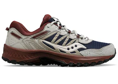 Pre-owned Saucony Men's  Grid Peak Sneakers In Navy Blue/dove/brown