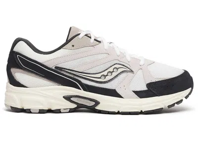 Pre-owned Saucony Men's  Grid Ride Millennium Suede Sneakers In White/black In Multi