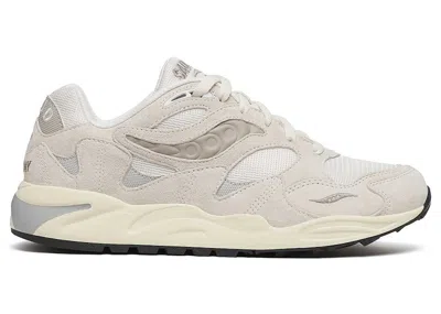 Pre-owned Saucony Men's  Grid Shadow 2 Essential Sneakers In White/cream