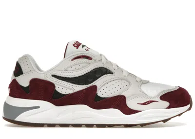 Pre-owned Saucony Men's  Grid Shadow 2 Sneakers In Cream/red