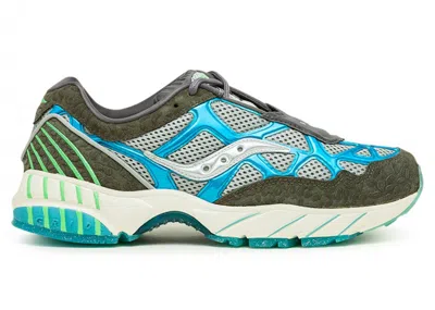 Pre-owned Saucony Men's  Grid Web Fresh Rags Manatee Sneakers In Black/grey/blue In Multi