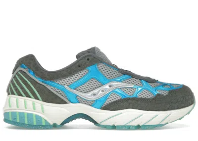 Pre-owned Saucony Men's  Grid Web Fresh Rags Manatee Sneakers In Black/grey/blue In Multi