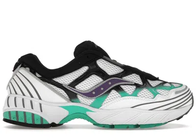 Pre-owned Saucony Men's  Grid Web Into The Void Sneakers In White/teal/purple