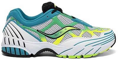 Pre-owned Saucony Men's  Grid Web Mutant Sneakers In White/citron
