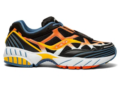 Pre-owned Saucony Men's  Grid Web Sneakers In Black/orange/yellow